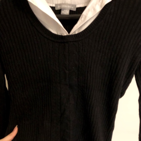 {3/$20} Office black sweater white dress shirt - Picture 2 of 4